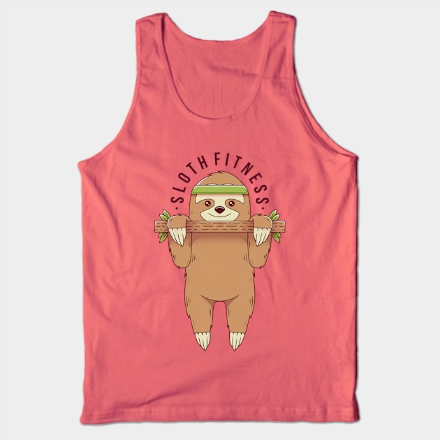 Sloth Fitness Tank Top by Alundrart